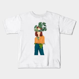 Plant Head, Girl Illustration 9 Kids T-Shirt